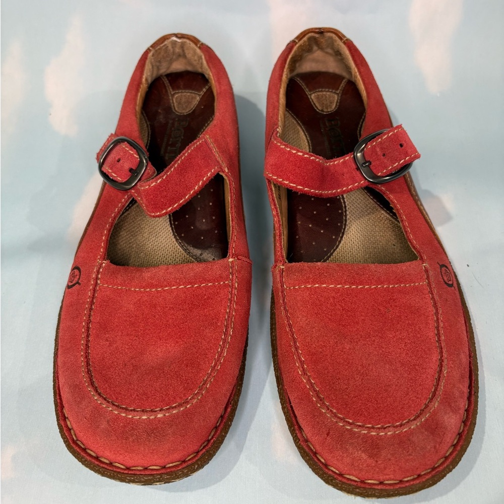 Born Red Suede Mary Jane’s
